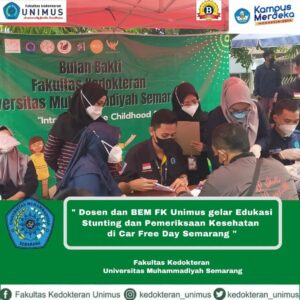 Read more about the article Dosen dan BEM FK Unimus gelar Edukasi Stunting dan Pemeriksaan Kesehatan di Car Free Day Semarang