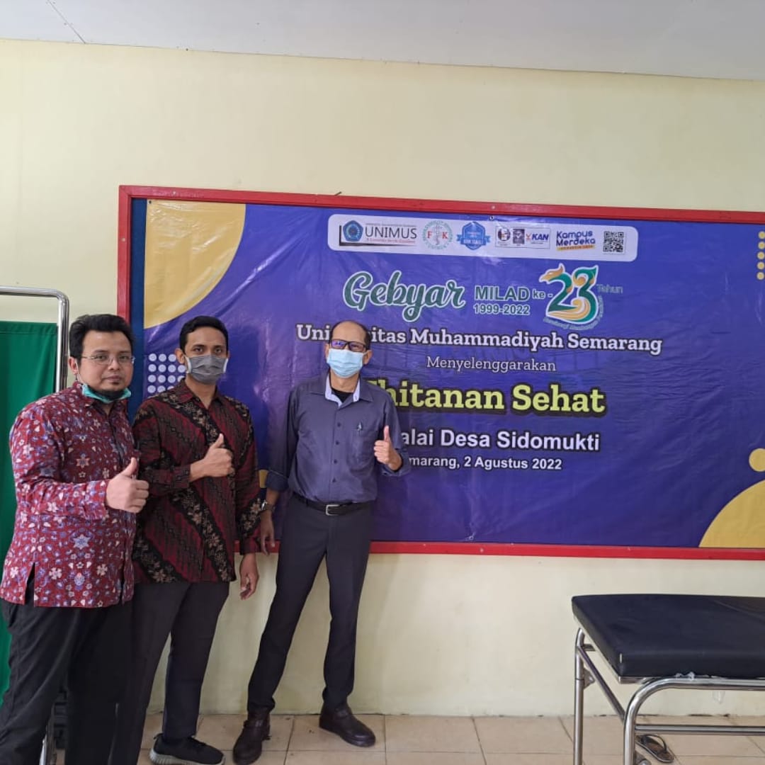 Read more about the article Gebyar MILAD Universitas Muhammadiyah Semarang (UNIMUS) ke 23 Tahun FK UNIMUS Selenggarakan Pengabdian Masyarakat