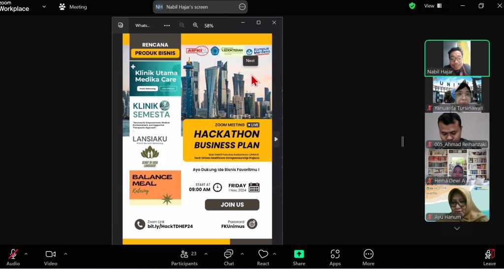 Fakultas Kedokteran Unimus selenggarkan “Hackanton Business Plan”